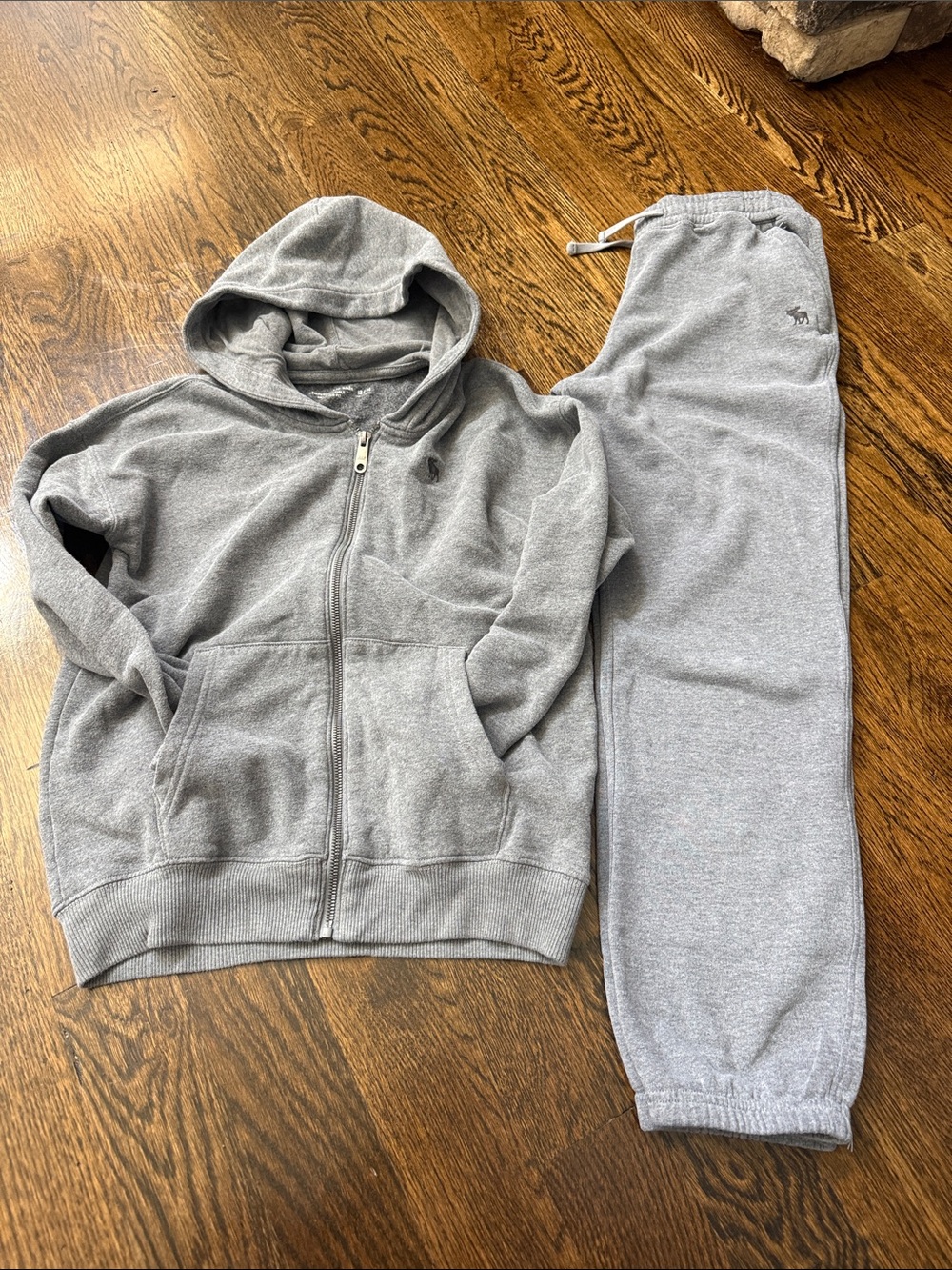 abercrombie kids Gray Zip Hoodie and Jogger Set